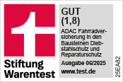 ADAC Fahrradversicherung ausgezeichnet von der Stiftung Warentest mit der Note